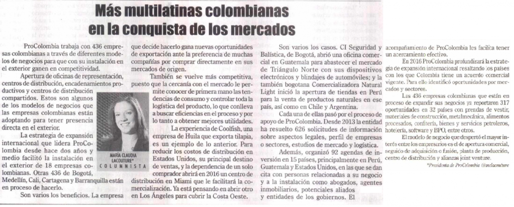Más multilatinas colombianas en la conquista de los mercados