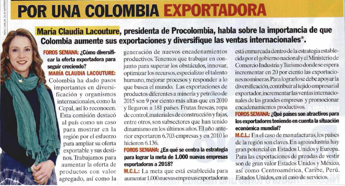 Por una Colombia exportadora